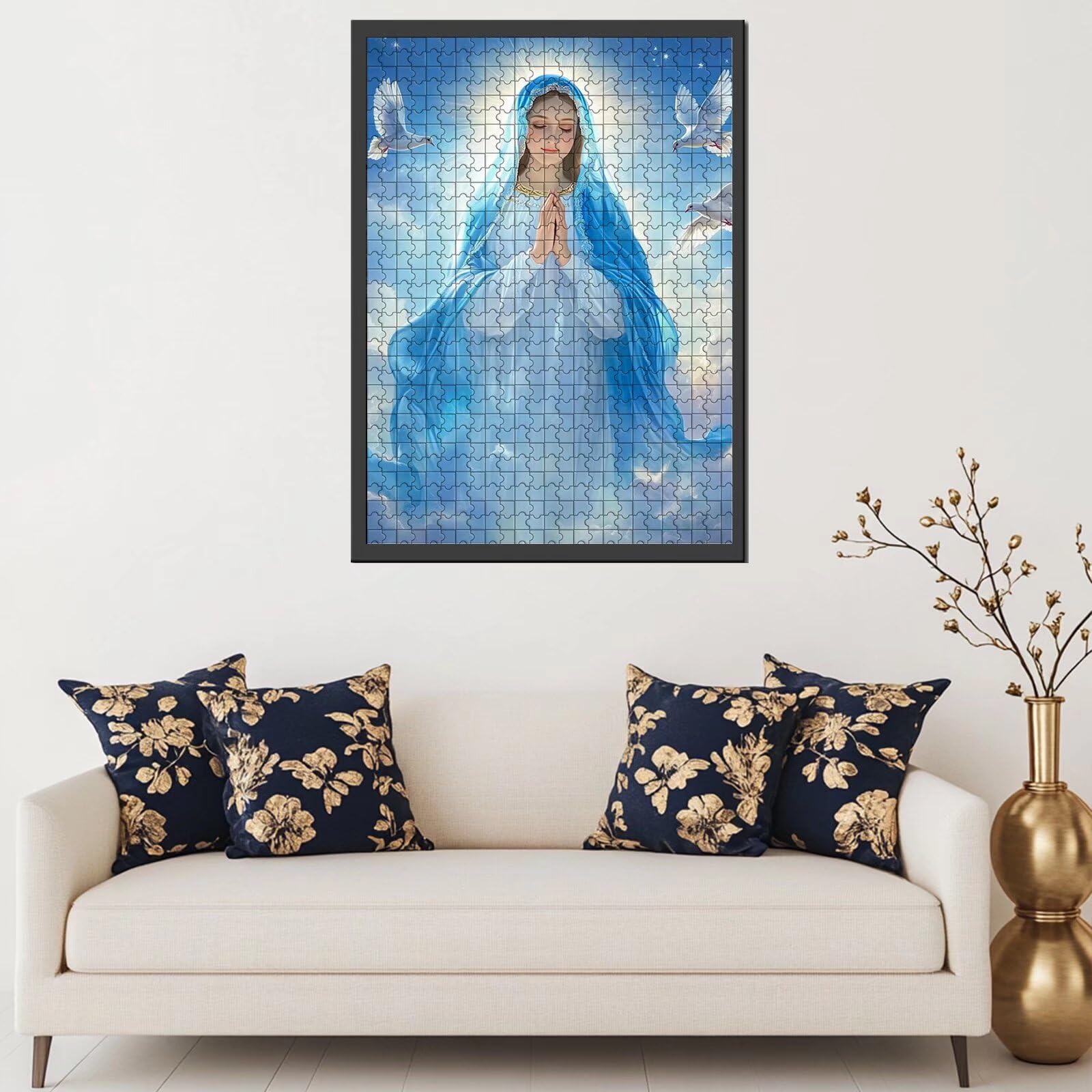 Amazon.com: 1000 Piece Virgin Mary in Blue Veil Jigsaw Puzzles for